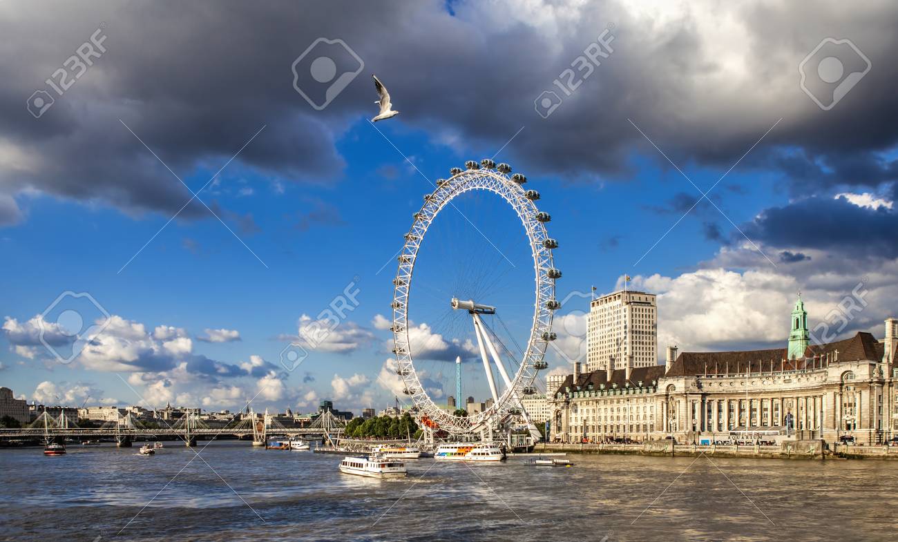 view of the london big wheel london eye on latamise with a stock