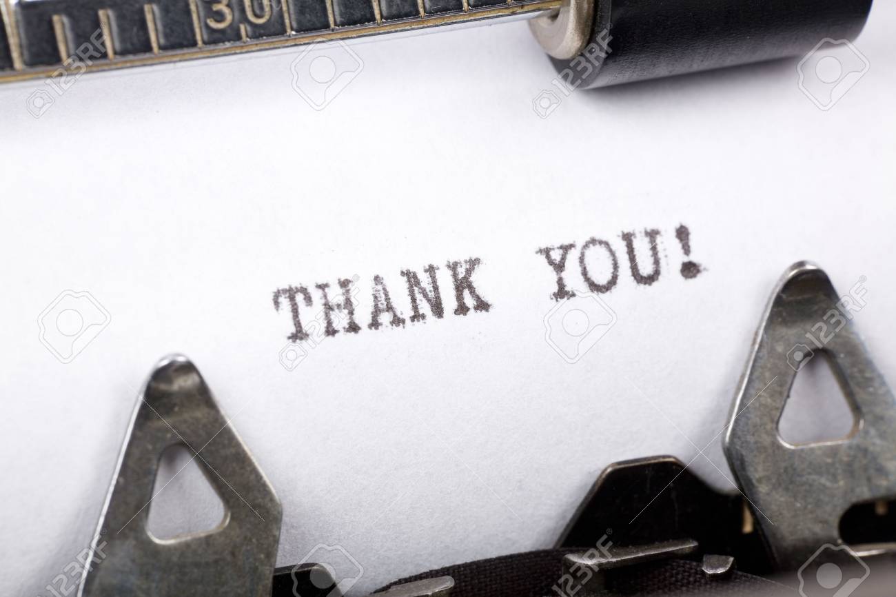 Typewriter Close Up Shot, Concept Of Thank You Stock Photo, Picture and  Royalty Free Image. Image 2691489.