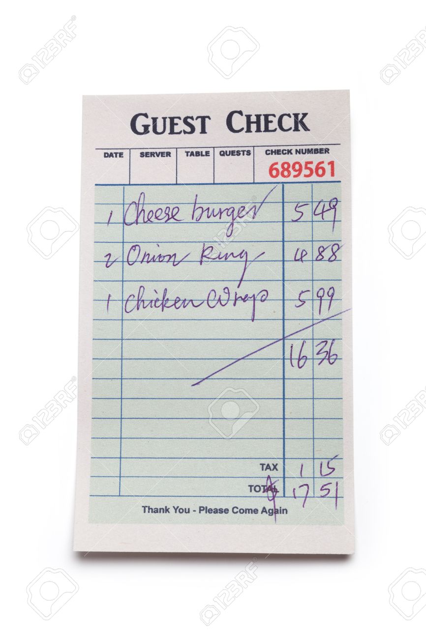 guest check concept of restaurant expense stock photo picture and restaurant expense