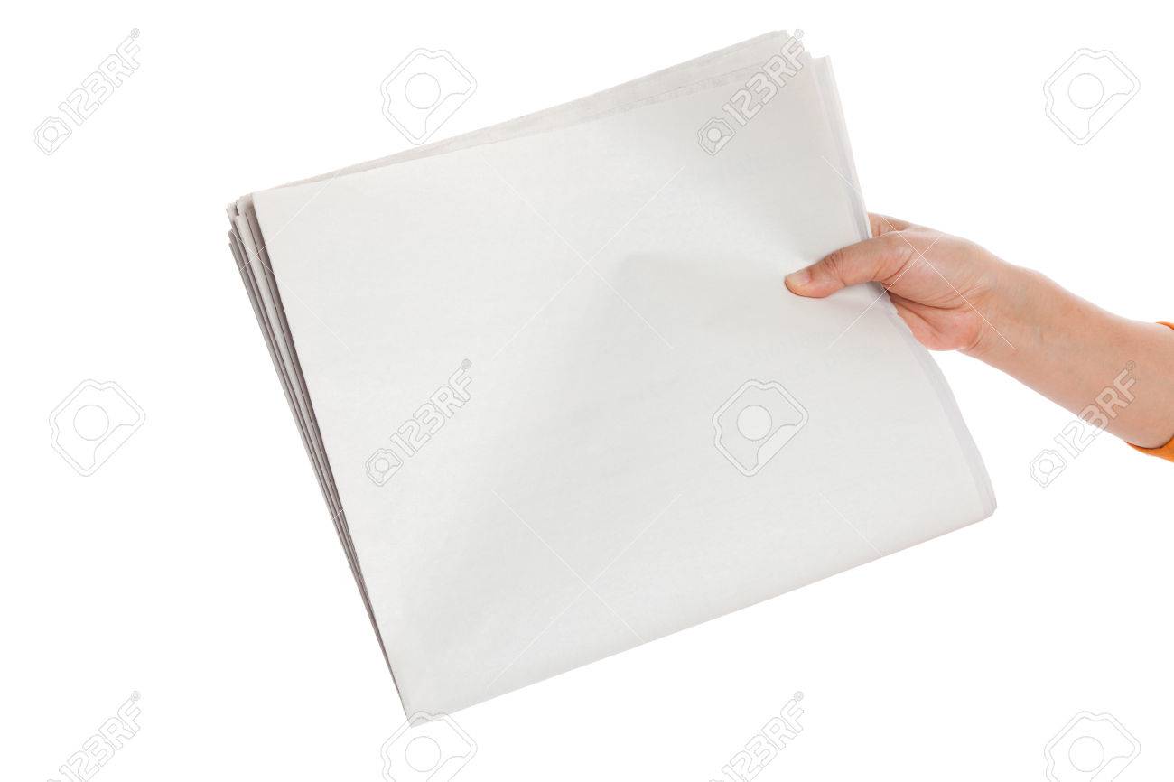 blank newspaper with white