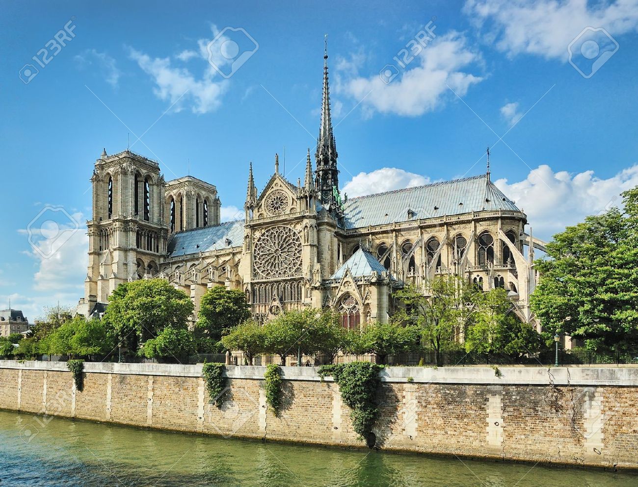 Image result for Notre Dame from the Seine images
