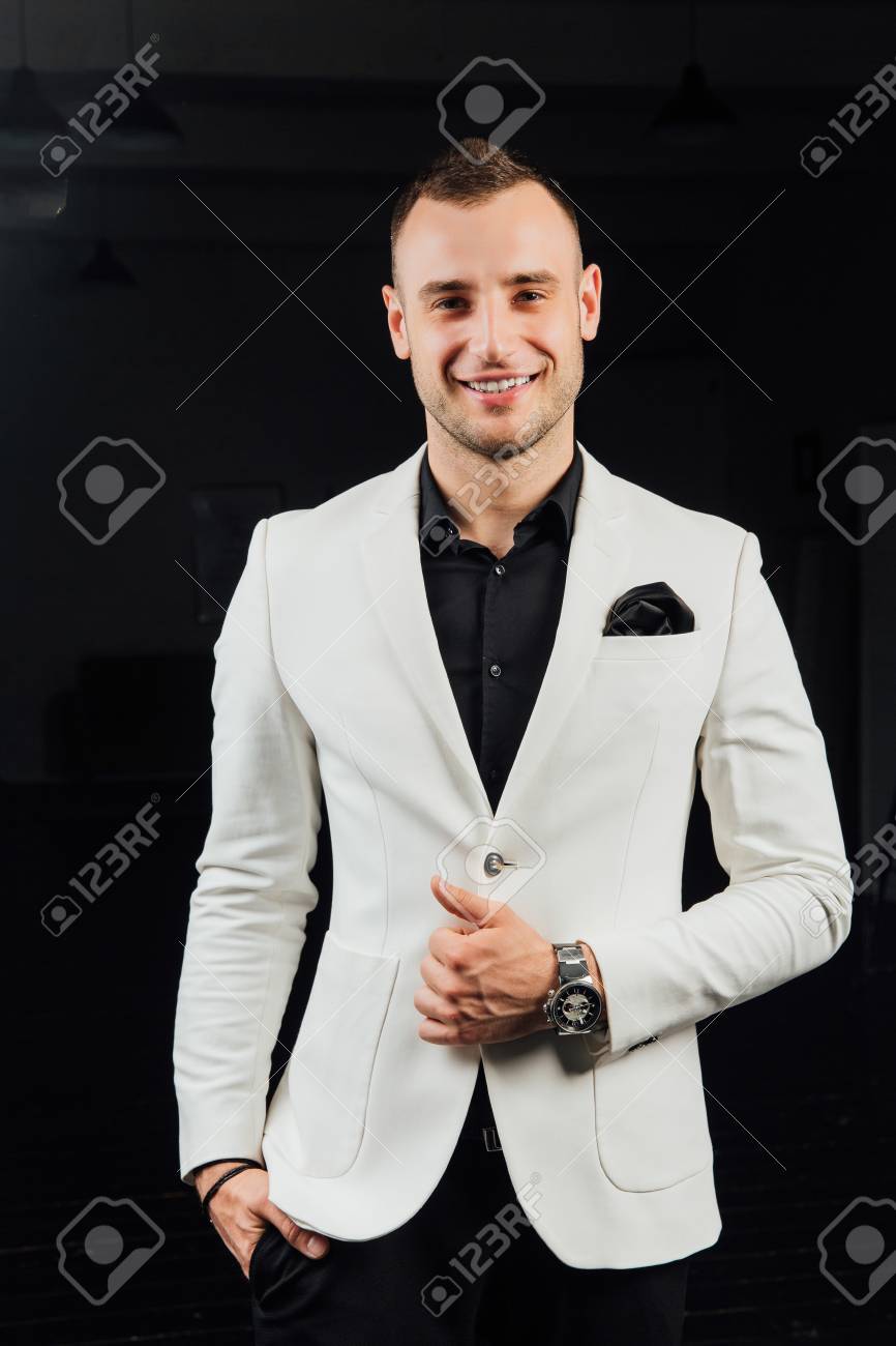 Traje Formal Terno Blanco Para Hombre Elegante Traje Blanco Hombre - Main Image
