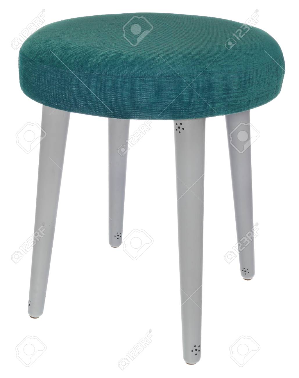Hand Made Stool Hand Painted Wooden Legs Of Chair In Gray Colour