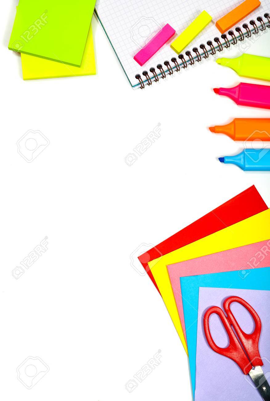 border of a school stationery isolated on white background text elementary border
