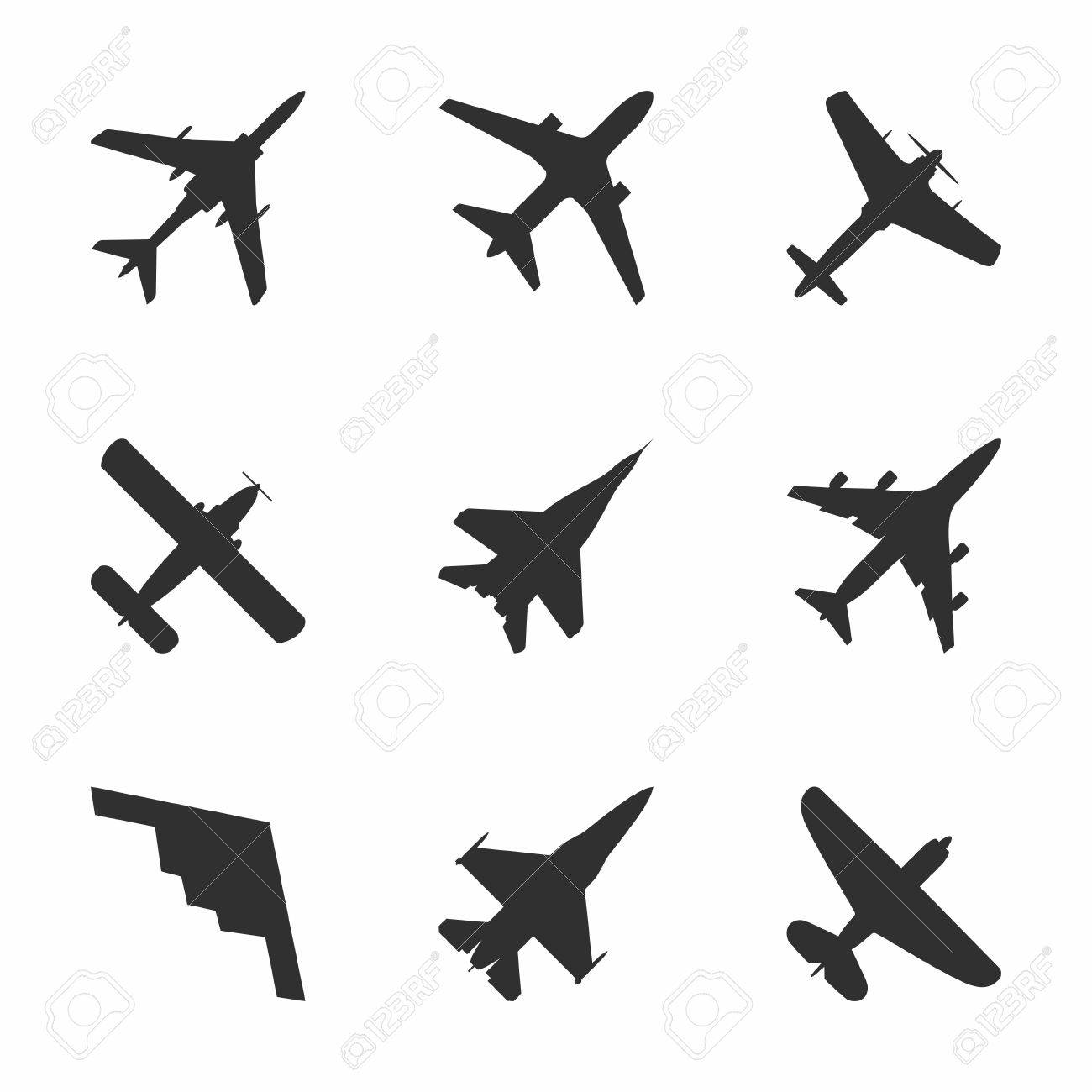 飛行機のアイコンを設定 旅客機 戦闘機 ネジ ベクトルの図 のイラスト素材 ベクタ Image