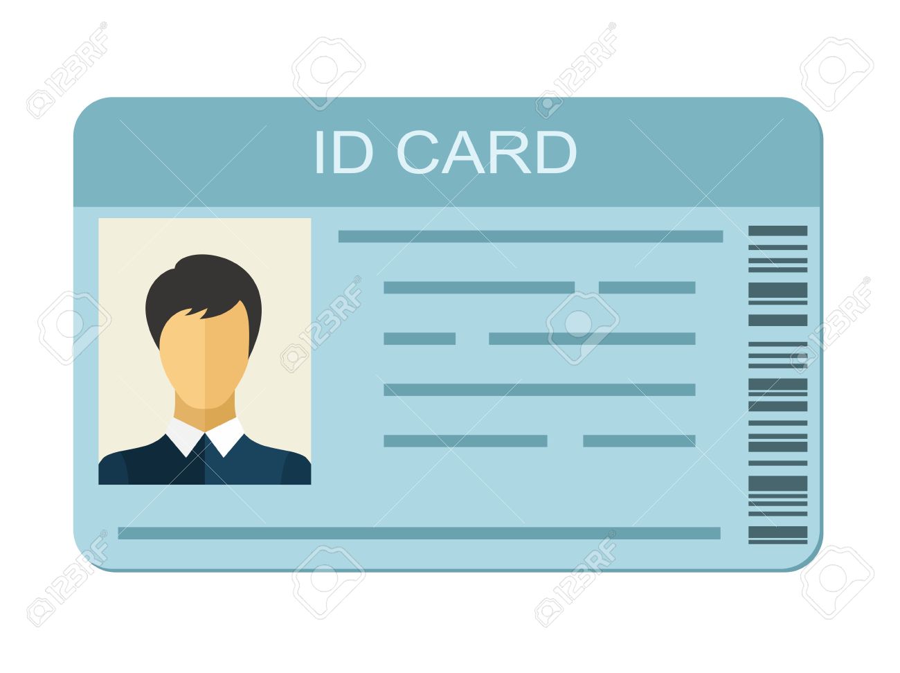 ID Card Isolated On White Background. Identification Card Icon Within Personal Identification Card Template ID Card Isolated On White Background. Identification Card Icon Within Personal Identification Card Template