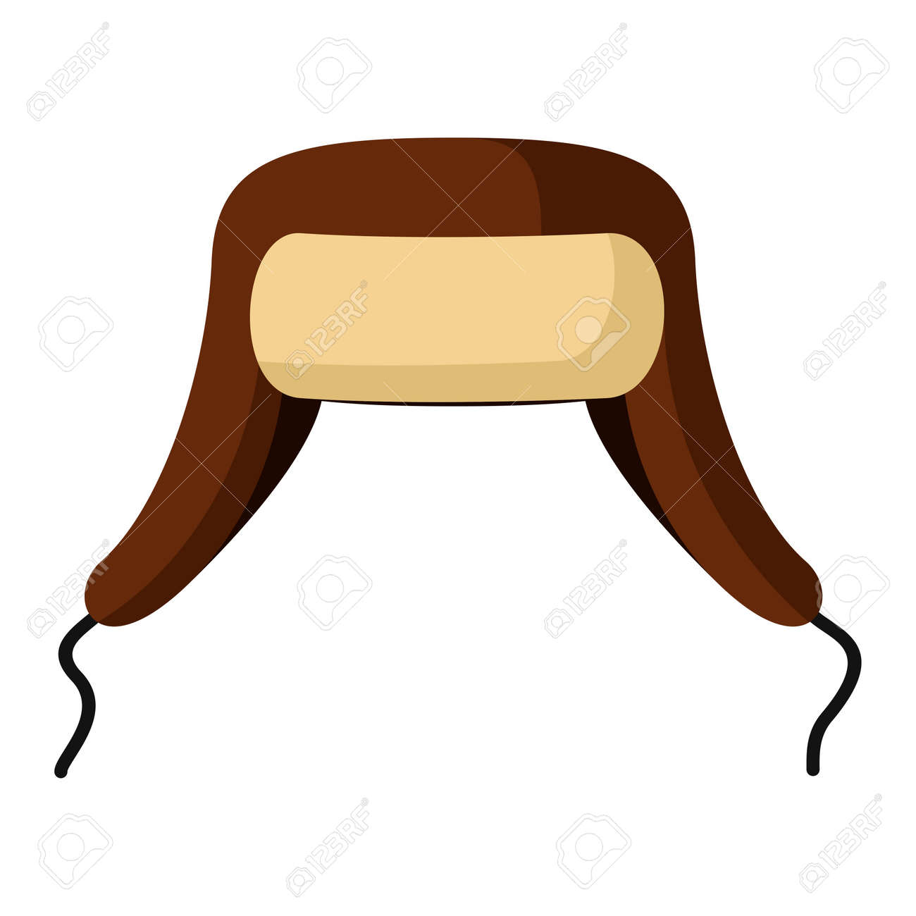Winter hat earflap icon isolated on white background. Knitting headwear with two long ear flaps and cap for cold weather. Outdoor clothing. Vector illustration - 158628439 Winter hat earflap icon isolated on white background. Knitting headwear with two long ear flaps and cap for cold weather. Outdoor clothing. Vector illustration - 158628439
