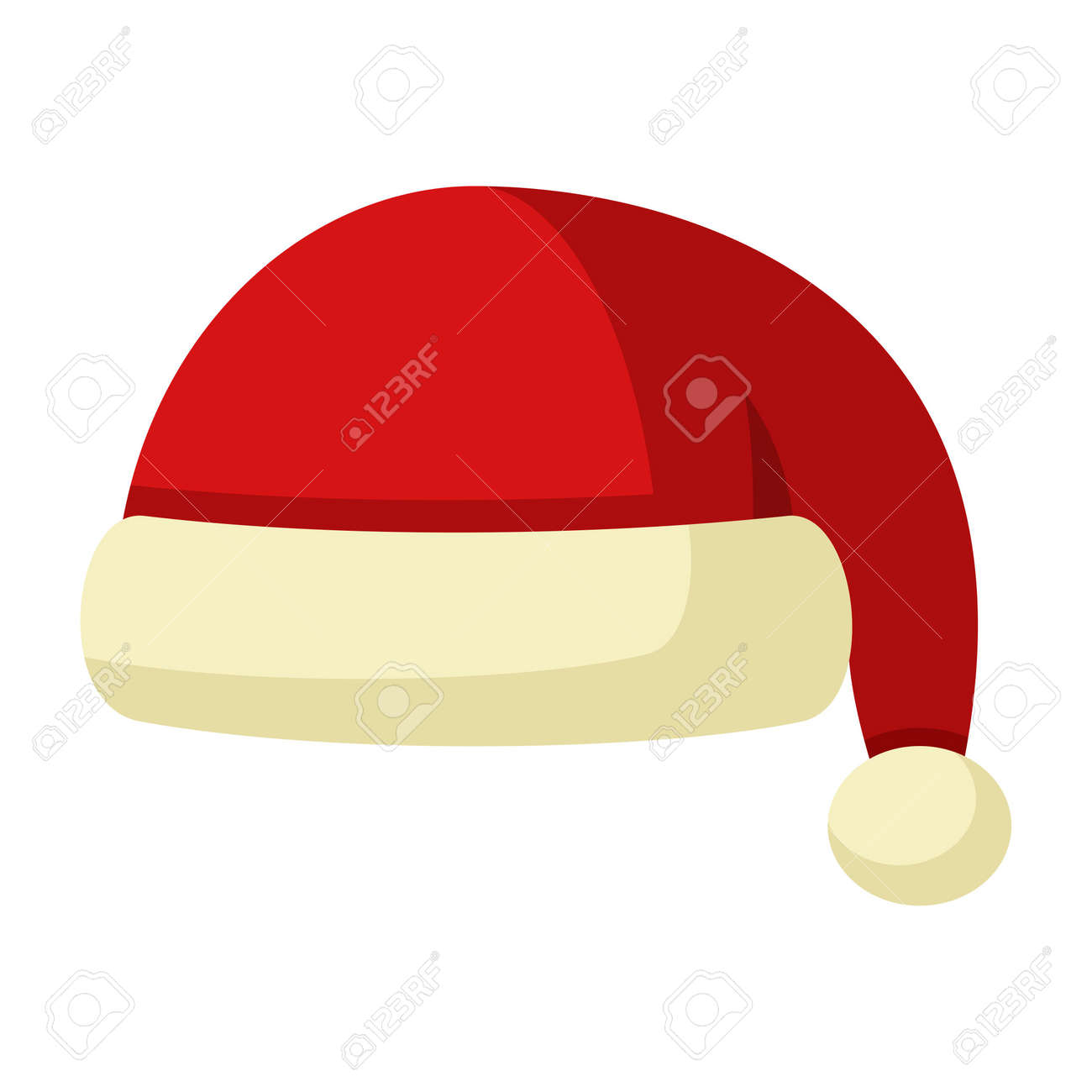 Winter Santa Claus hat icon isolated on white background. Knitting red headwear and cap for cold weather. Outdoor clothing. Vector illustration - 158628440 Winter Santa Claus hat icon isolated on white background. Knitting red headwear and cap for cold weather. Outdoor clothing. Vector illustration - 158628440