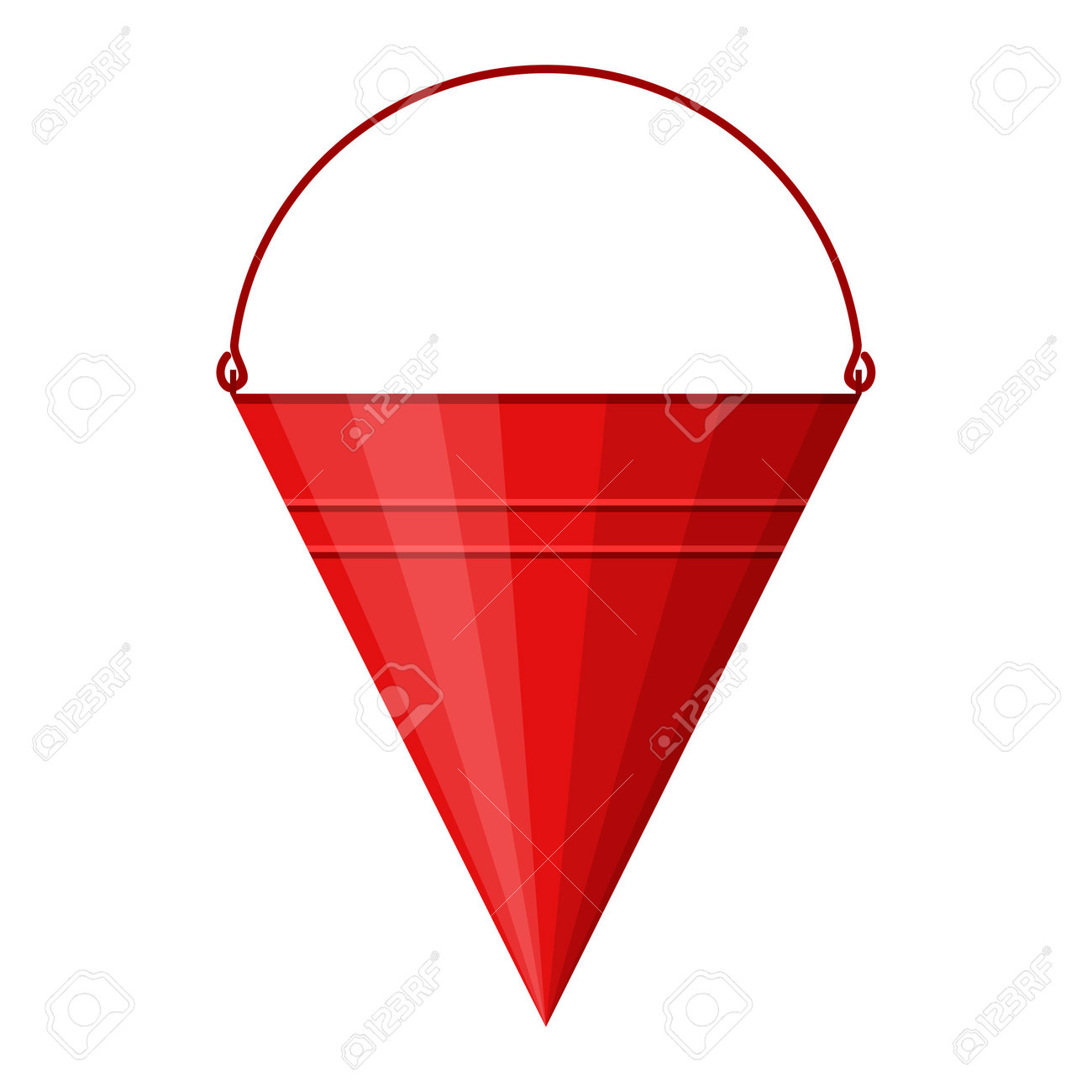 Red cone fire bucket for fire fighting isolated on white background. Bucket for combating small flames. Firefighter equipment. Vector illustration - 162713193 Red cone fire bucket for fire fighting isolated on white background. Bucket for combating small flames. Firefighter equipment. Vector illustration - 162713193