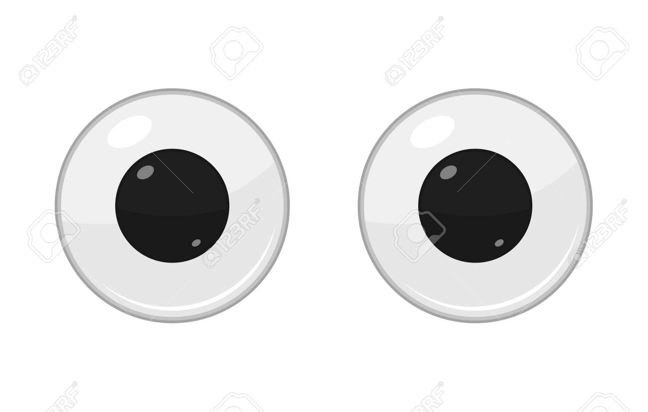 Cute plastic eyes for toys, dolls isolated on white background. Eyeballs cartoon. Vector illustration - 163528078 Cute plastic eyes for toys, dolls isolated on white background. Eyeballs cartoon. Vector illustration - 163528078