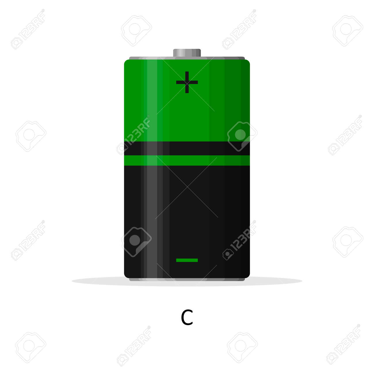 Alkaline battery C isolated on white background. Rechargeable battery energy storage cells flat modern style. Vector illustration - 166229303 Alkaline battery C isolated on white background. Rechargeable battery energy storage cells flat modern style. Vector illustration - 166229303