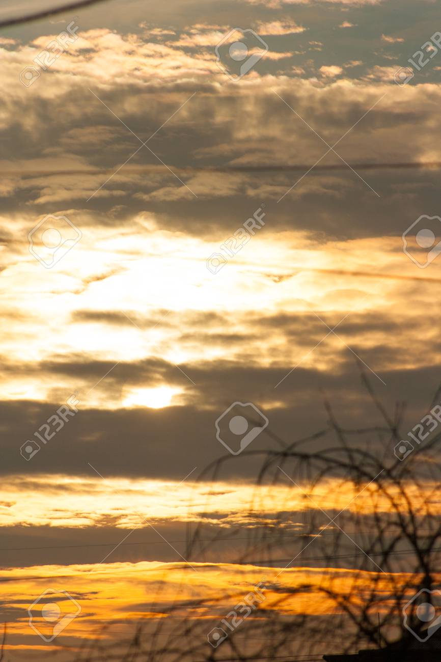 Beautiful Sky Background The Clouds Have A Orange Color Stock Photo Picture And Royalty Free Image Image