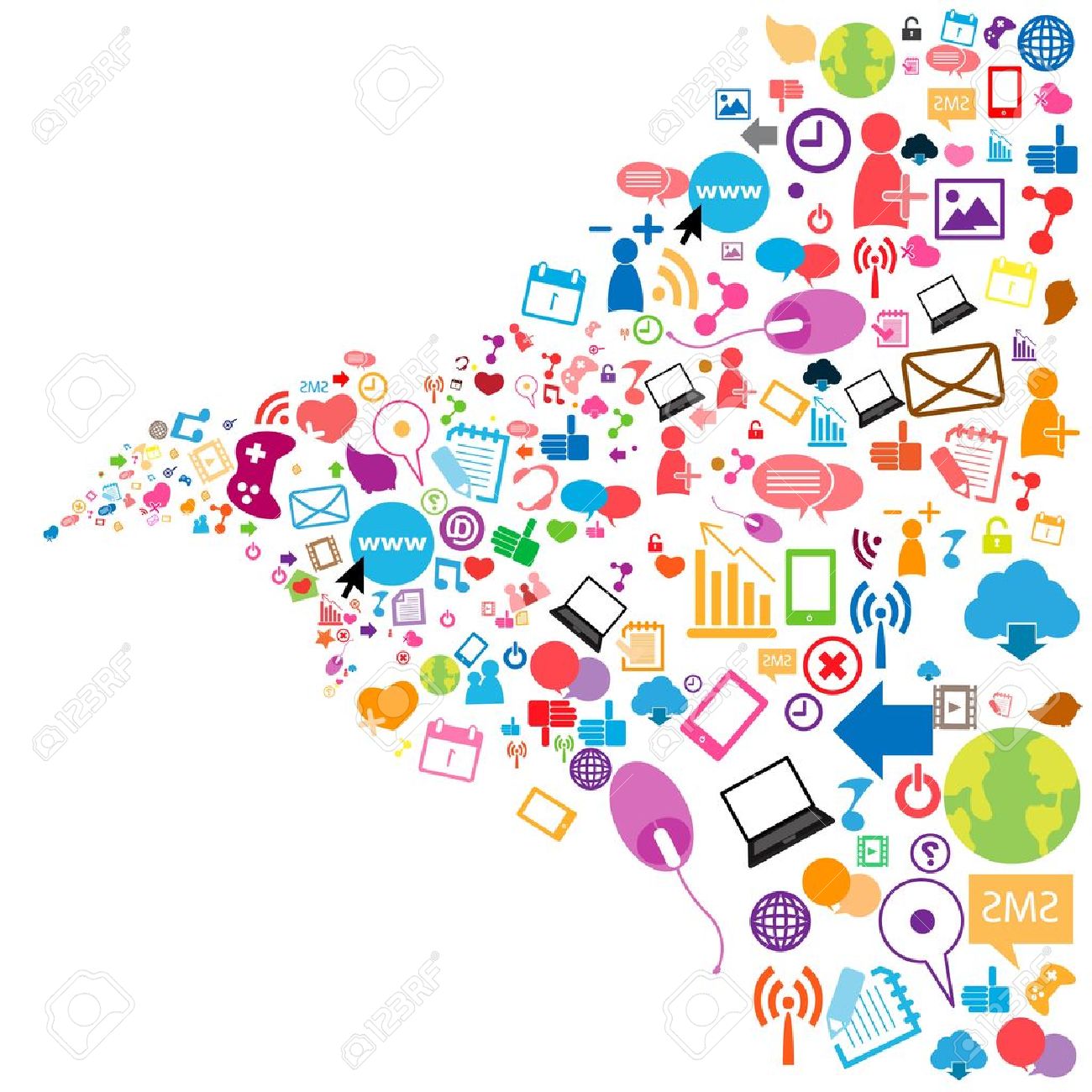 Social Network Background With Media Icons Royalty Free SVG, Cliparts,  Vectors, and Stock Illustration. Image 20946505., image size:1300x1300