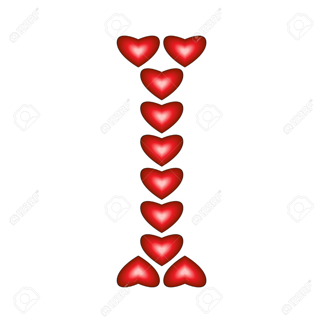 Letter I Made Of Hearts On White Background Royalty Free SVG, Cliparts,  Vectors, and Stock Illustration. Image 15139082.