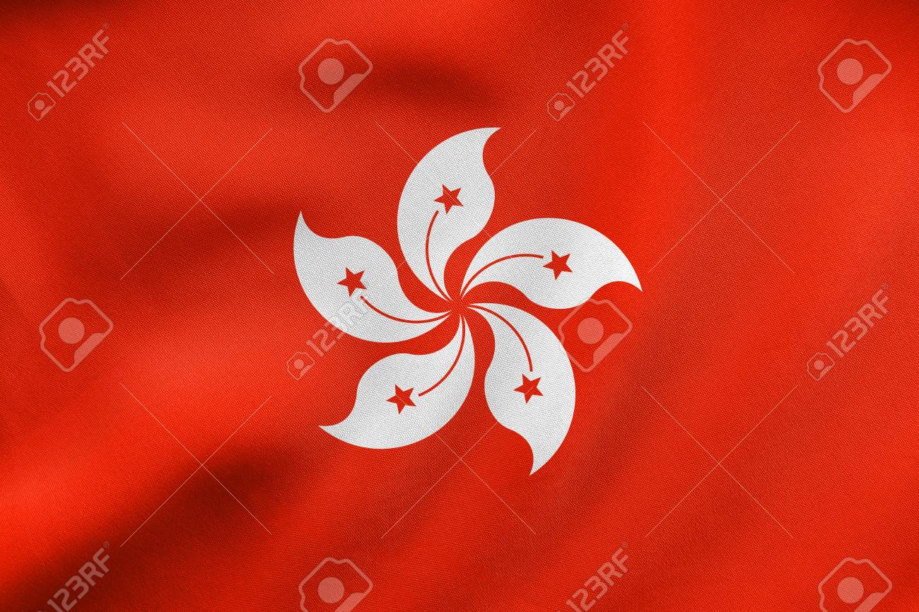 Bandiera Ufficiale Di Hong Kong Simbolo Patriottico Cinese Banner Elemento Sfondo Hong Kong è Una Regione Speciale Della Rpc Colori Corretti