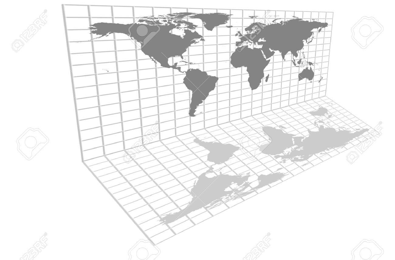 world map continents black and white