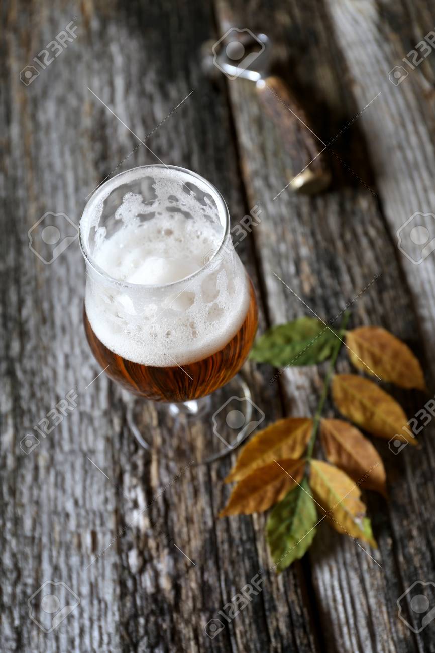 Download Autumn Mood Glass Of Beer And Yellow Leaves Stock Photo Picture And Royalty Free Image Image 45560633 Yellowimages Mockups