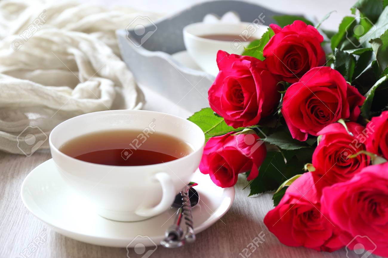 Valentine's Day: Romantic Morning Tea Party For Two With Burning ...