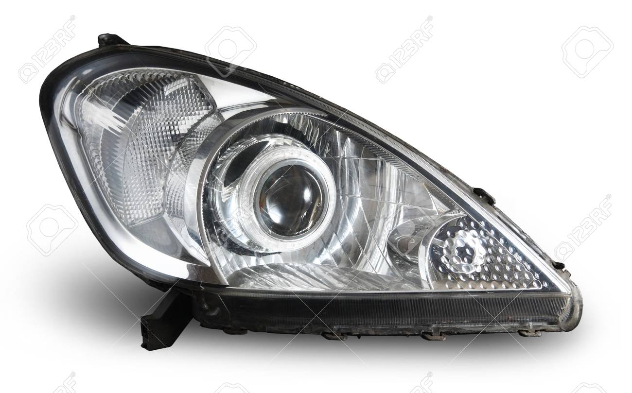 白で隔離される現代車プロジェクター ヘッドライト の写真素材 画像素材 Image