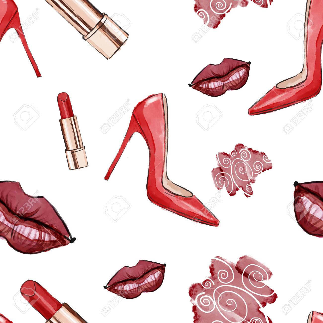red lips high heels