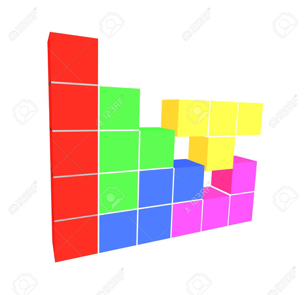 Tetris Game 3d Cubes Isolated On White Stock Photo Picture And Royalty Free Image Image
