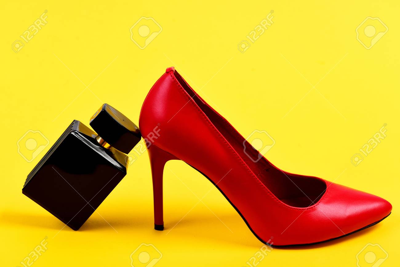 high heel perfume red