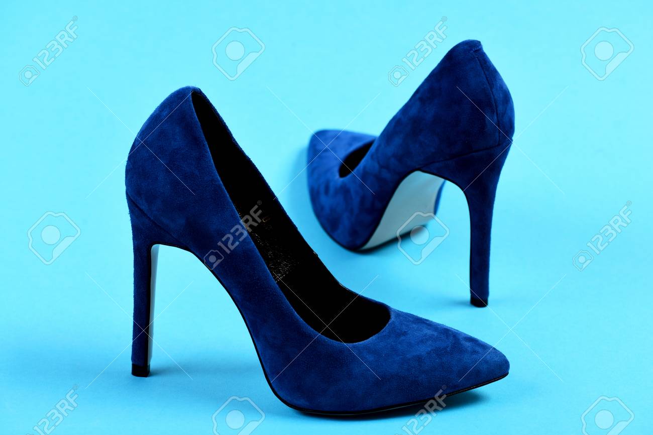 zapatos azules mujer tacon