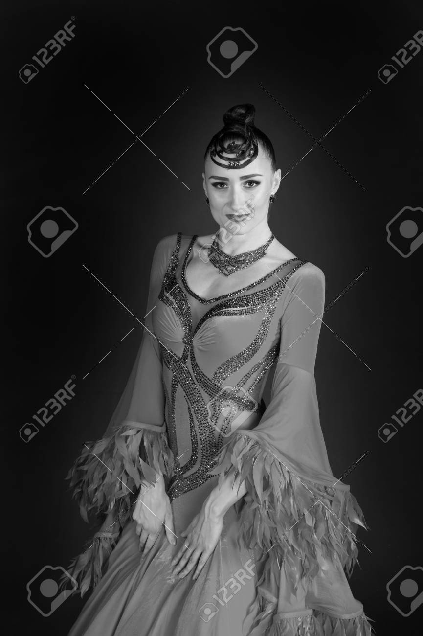 vestido de tango preto