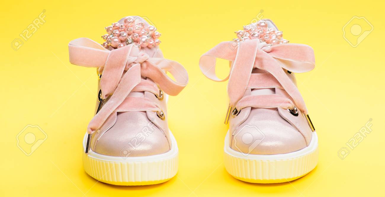 yellow cute shoes