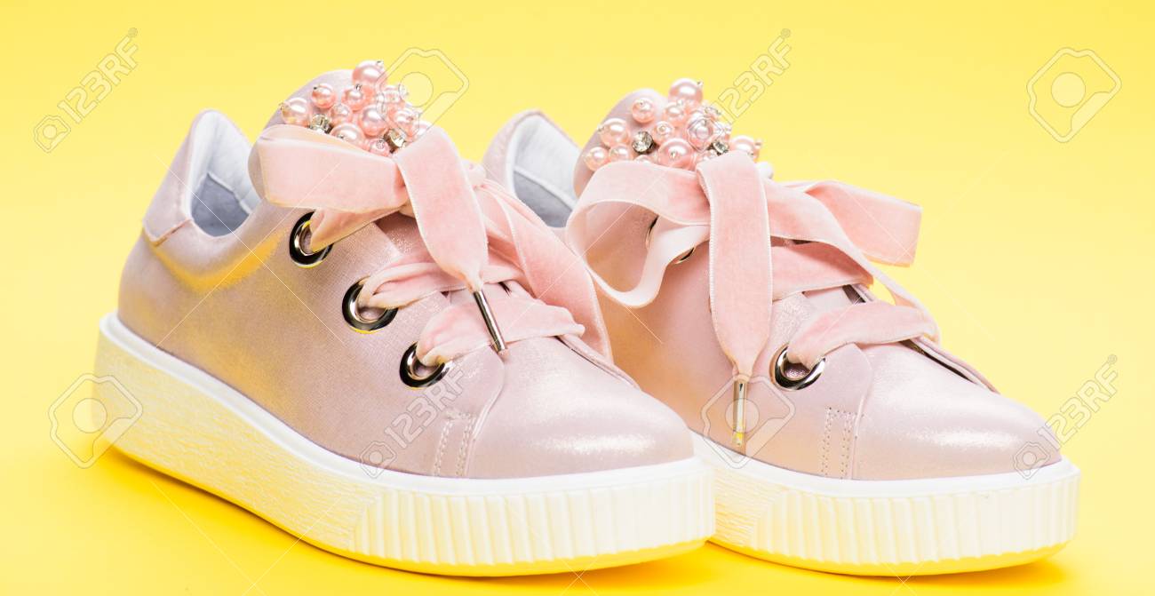 yellow cute shoes