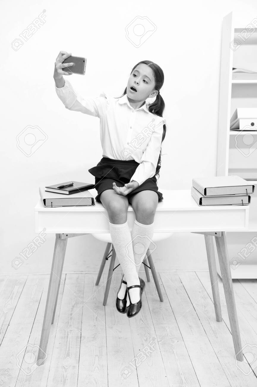 video conferencing background on Child Vlogger Stream Online Child School Uniform Smart Kid Video Stock Photo Picture And Royalty Free Image Image 121261490