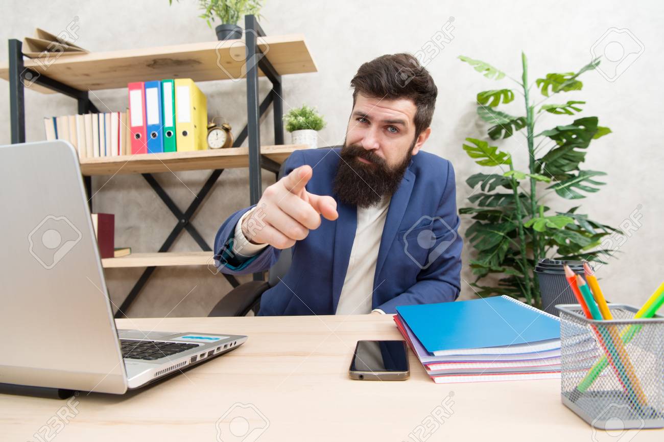you hired man bearded hr manager sit in office job interview interview questions for an office manager
