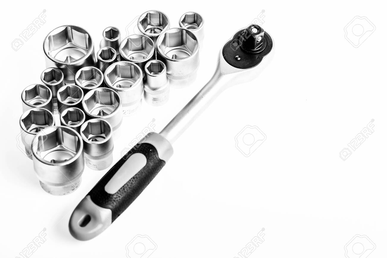 Universal Socket Set White Background Isolated Crafts And Repair Stock Photo Picture And Royalty Free Image Image 133950636