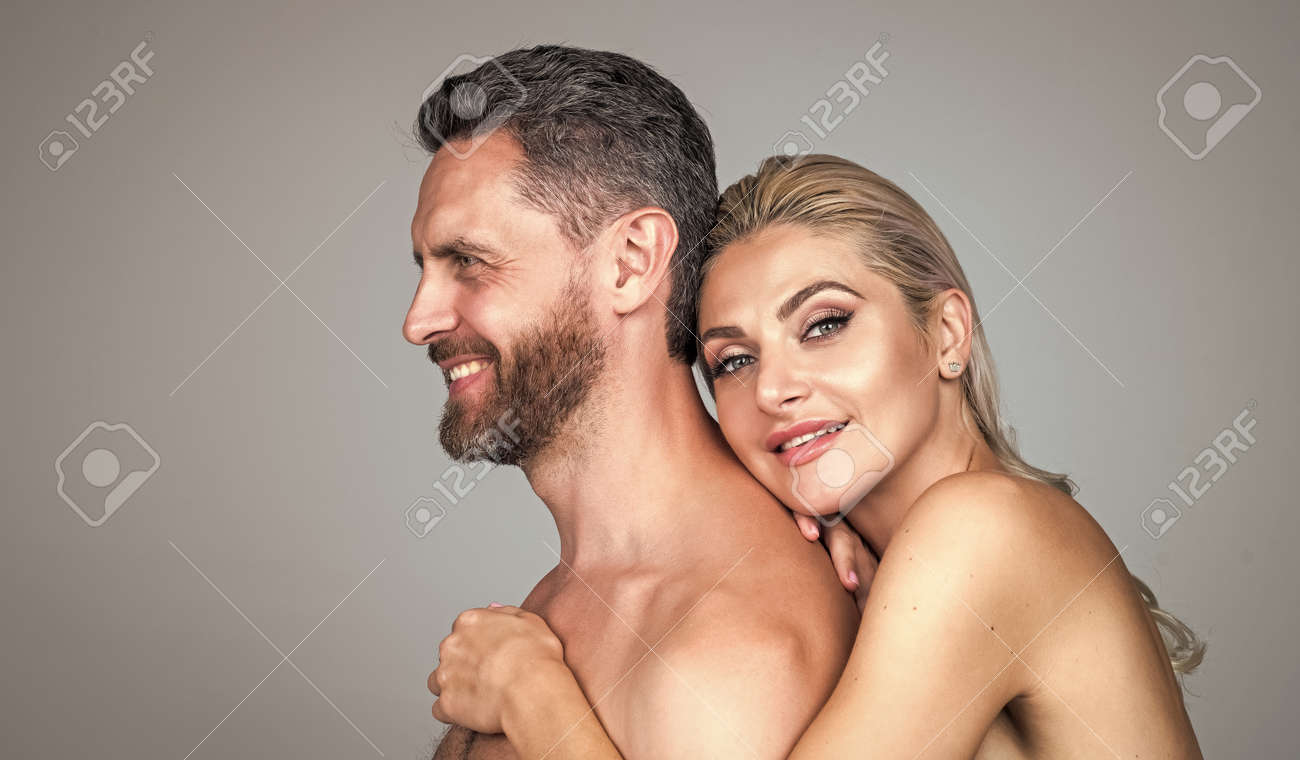 Happy Sexy Couple In Love Of Undressed Man And Woman Embracing, Relations  Stock Photo, Picture and Royalty Free Image. Image 175357787.