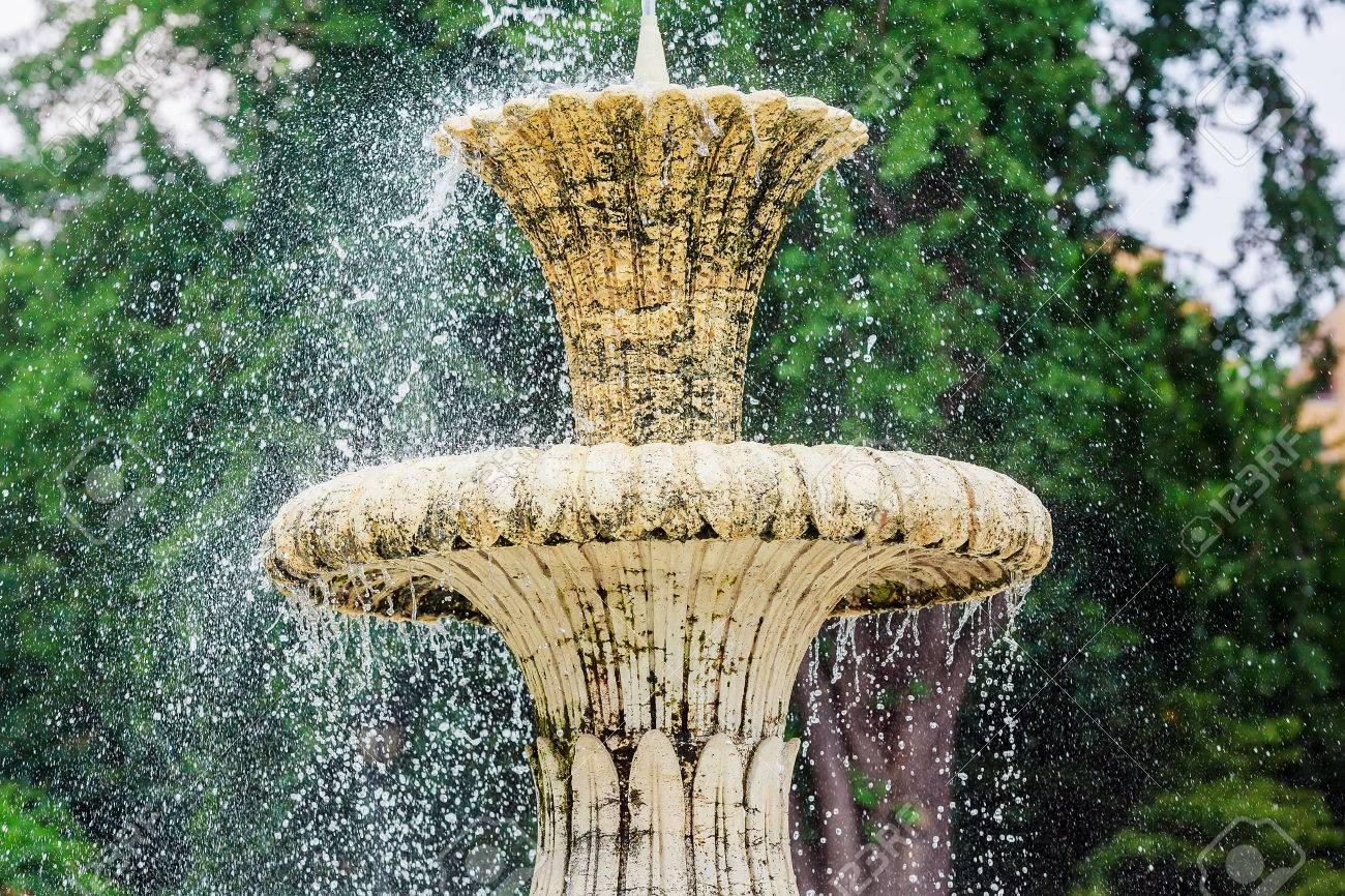 Water Fountain In Park Splashing Streams Of Fountain In Water Stock Photo Picture And Royalty Free Image Image