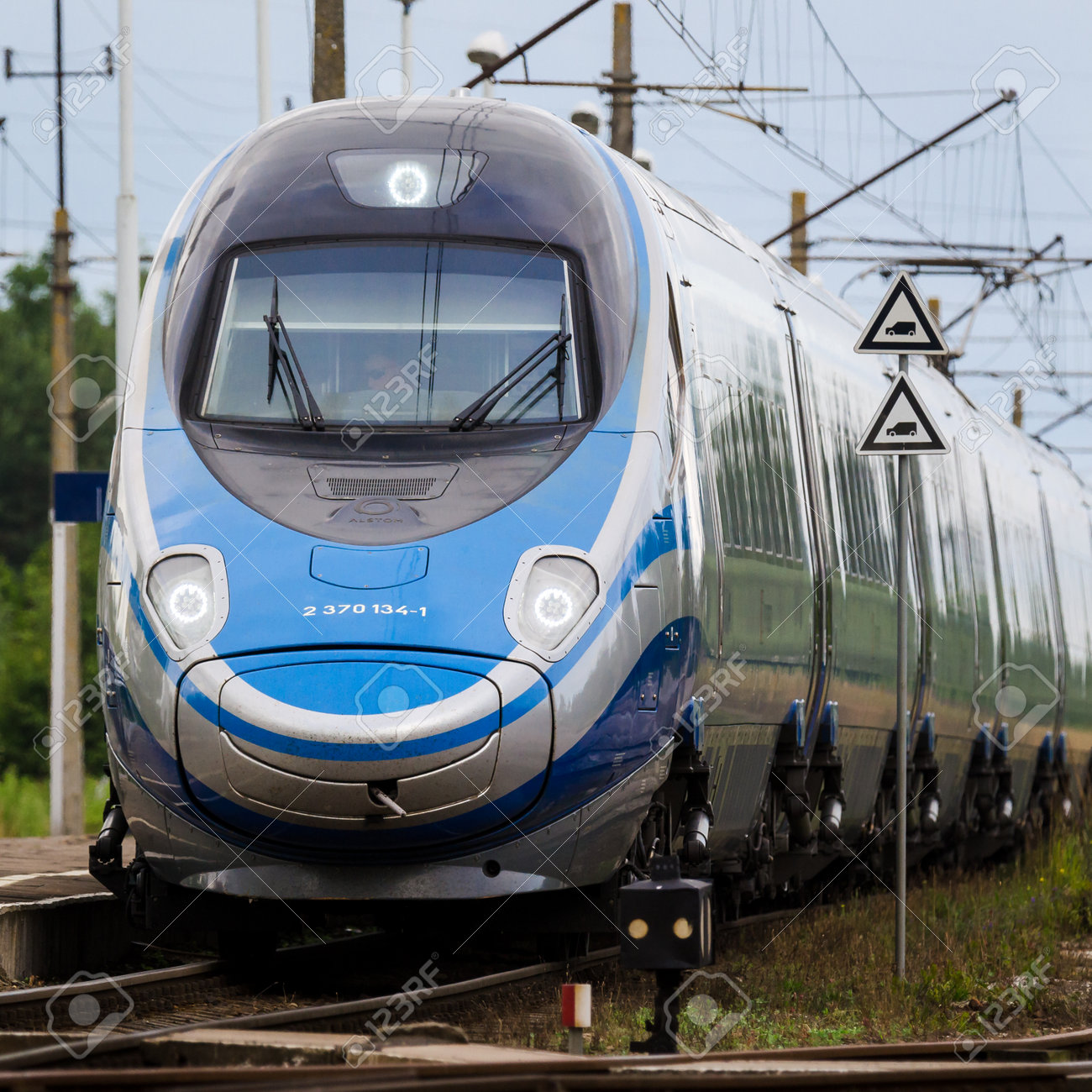 USTRONIE MORSKIE, WEST POMERANIAN / POLAND - 2020: A modern and fast PENDOLINO electric multiple unit on the railway route - 168633089 USTRONIE MORSKIE, WEST POMERANIAN / POLAND - 2020: A modern and fast PENDOLINO electric multiple unit on the railway route - 168633089
