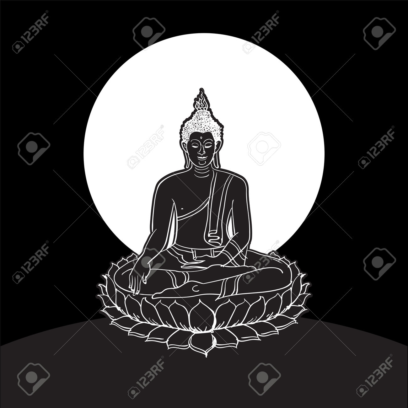 仏像は、線の描画。のイラスト素材・ベクター Image 79869876