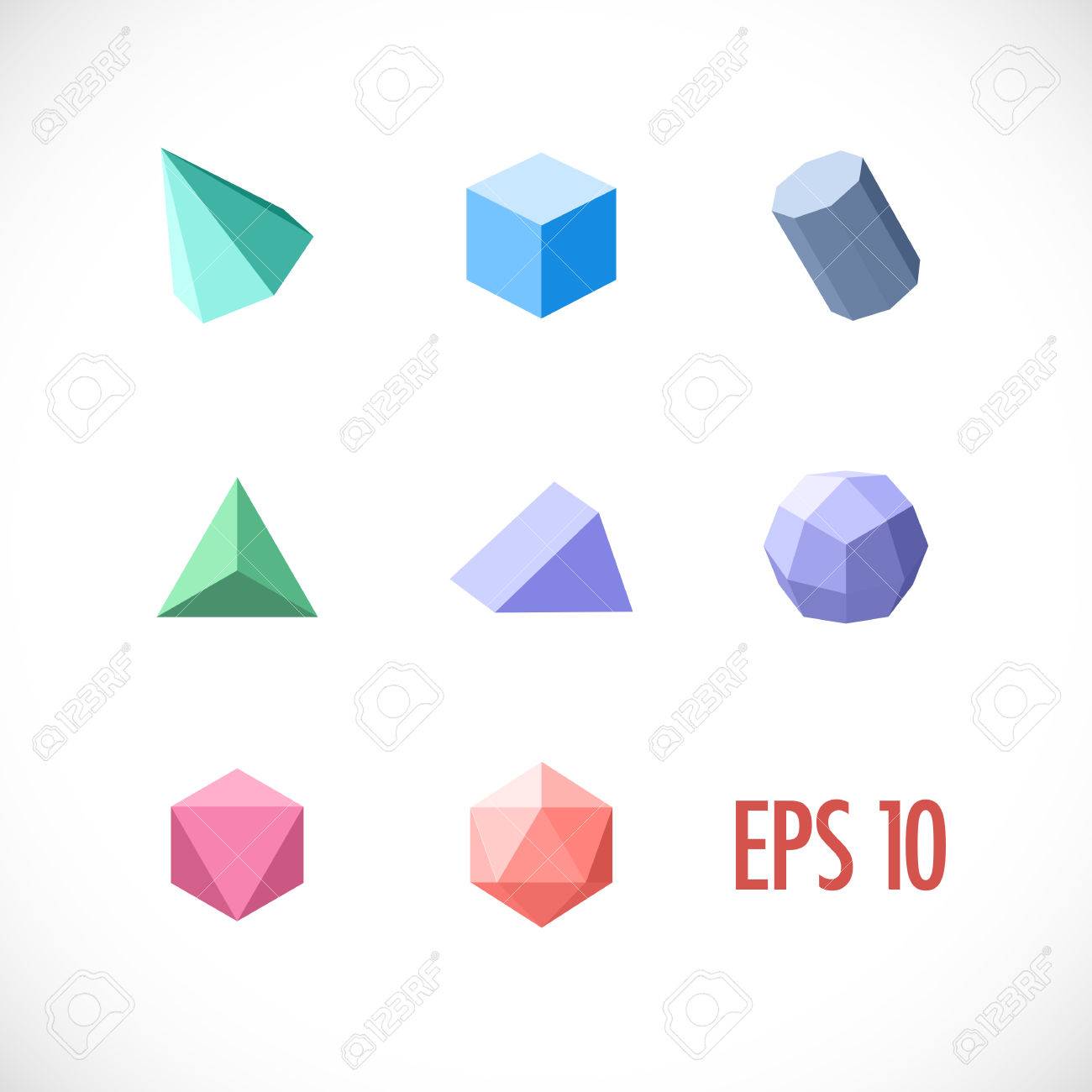 polygon 3d objects set
