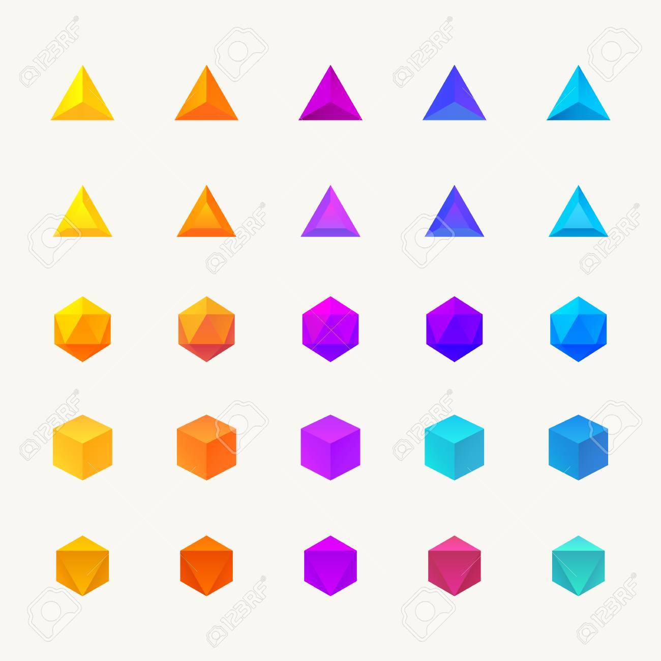 polygon 3d objects set