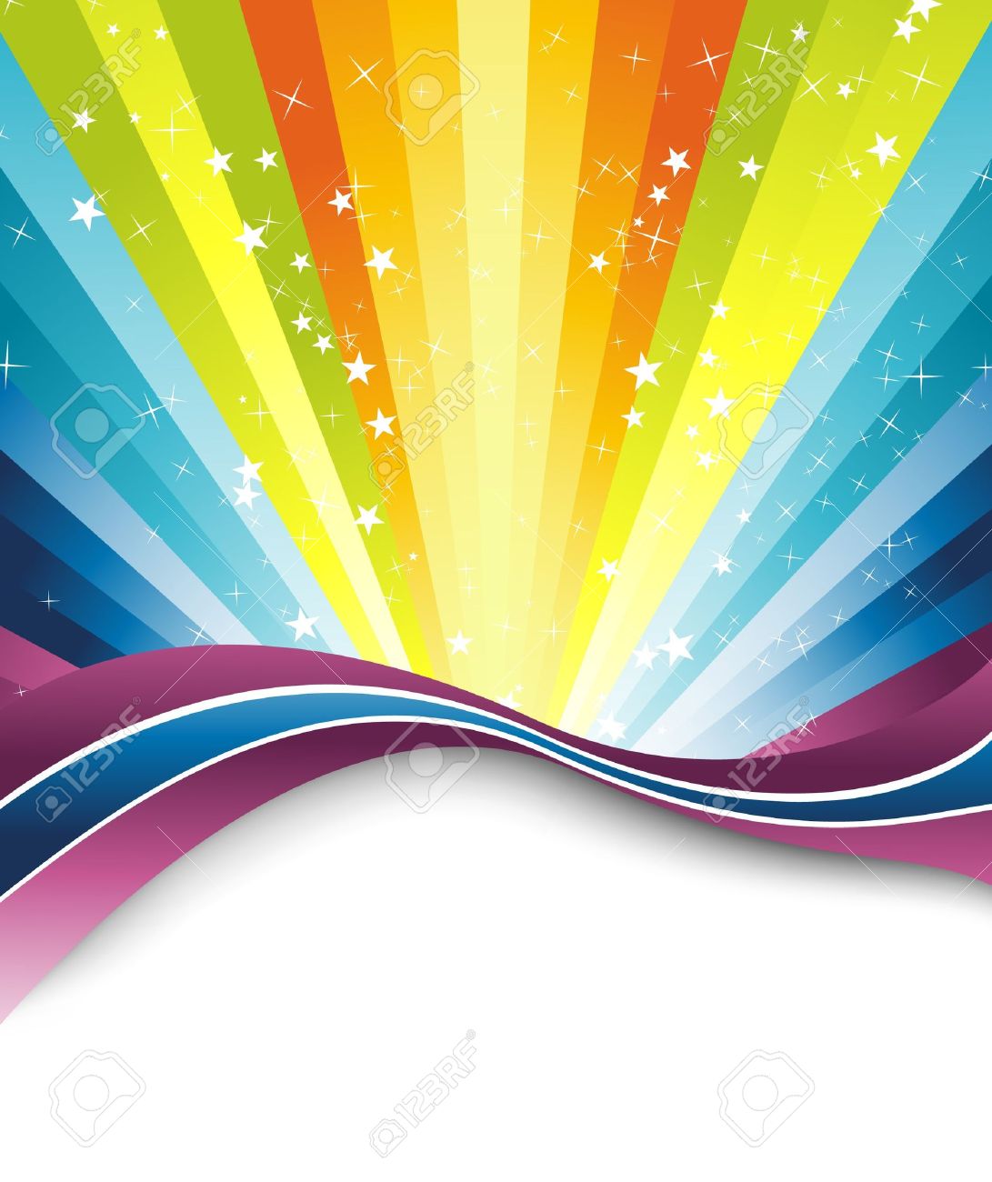 colorful rainbow banner template illustration royalty free cliparts