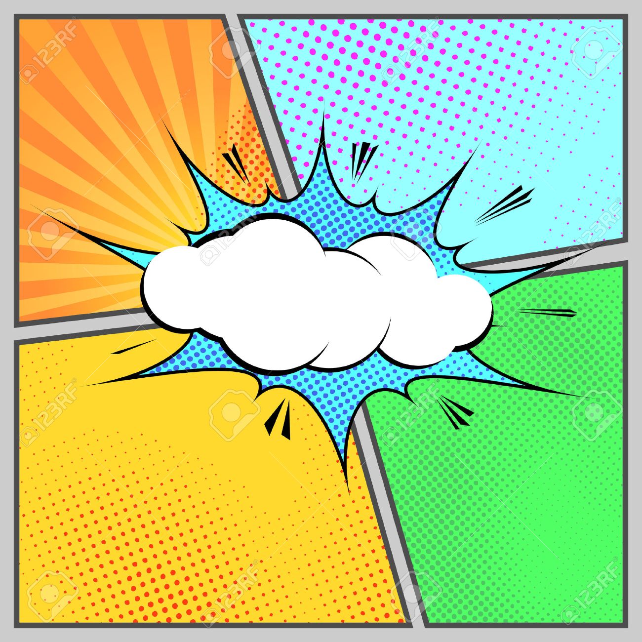 comic pop art humorous page style template cartoon book design