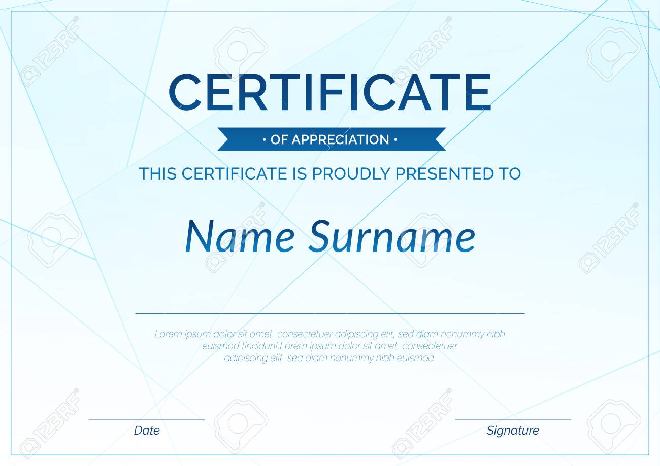 modern achievement certificate or diploma design template line diploma design template