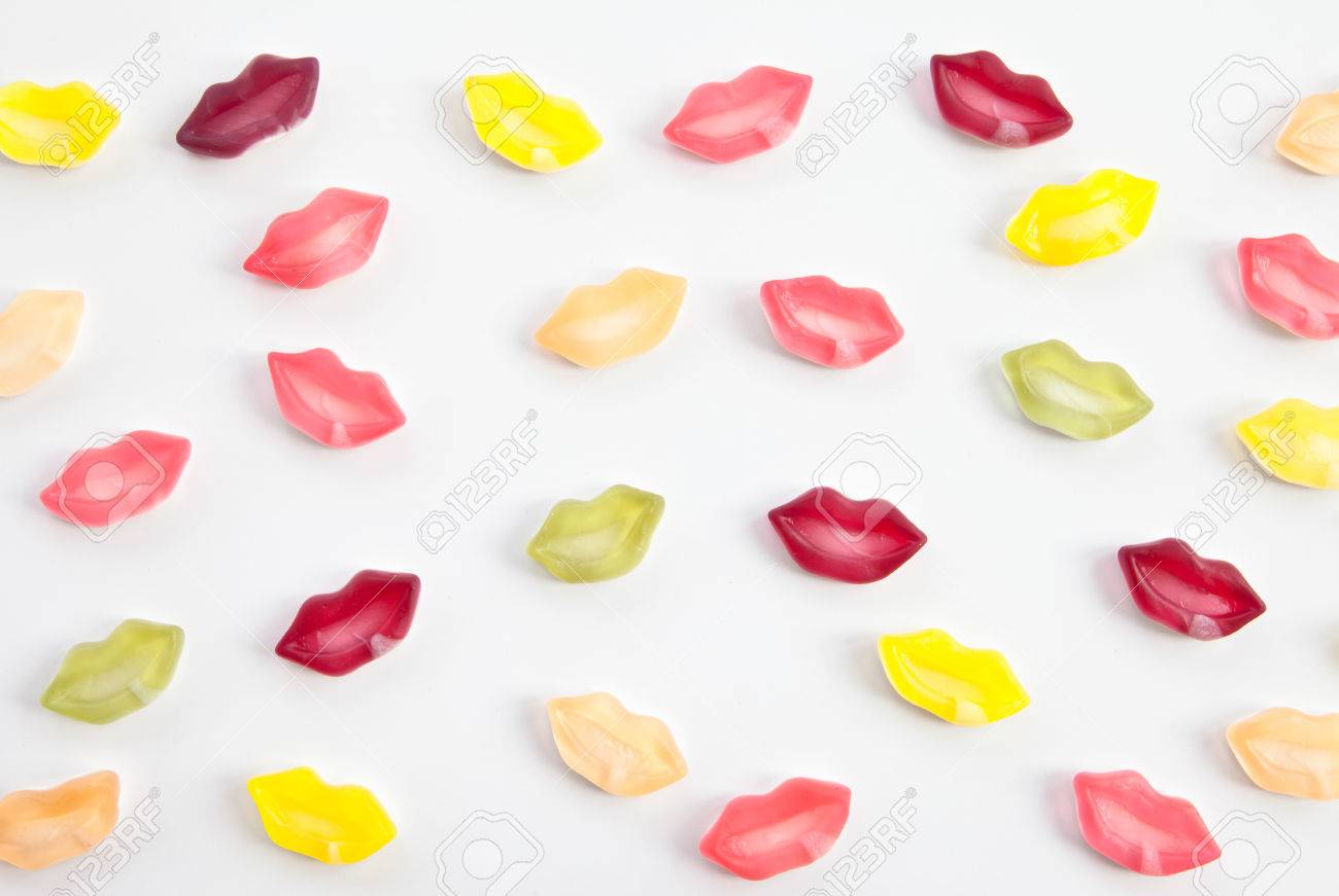 colorful candy kisses on