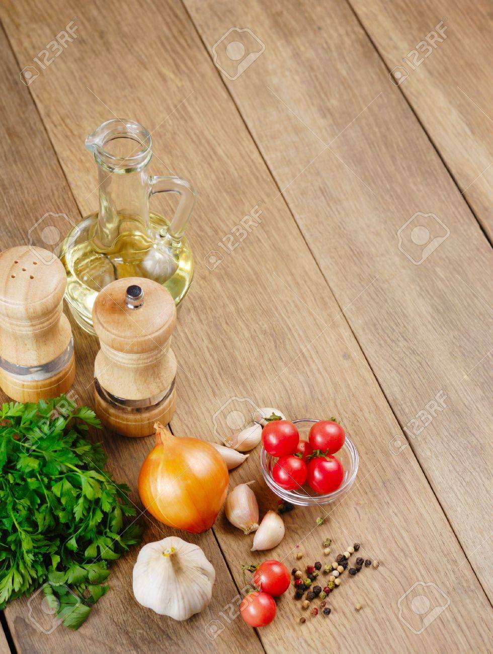 Food Ingredients On The Kitchen Table Closeup Shot Stock Photo Food Ingredients On The Kitchen Table Closeup Shot Stock Photo
