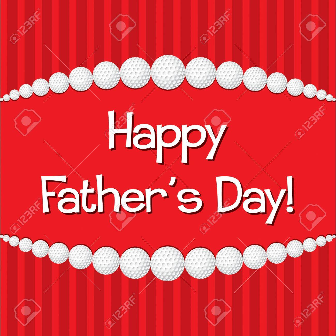 ゴルフ テーマ幸せな父の日のカードのイラスト素材 ベクタ Image