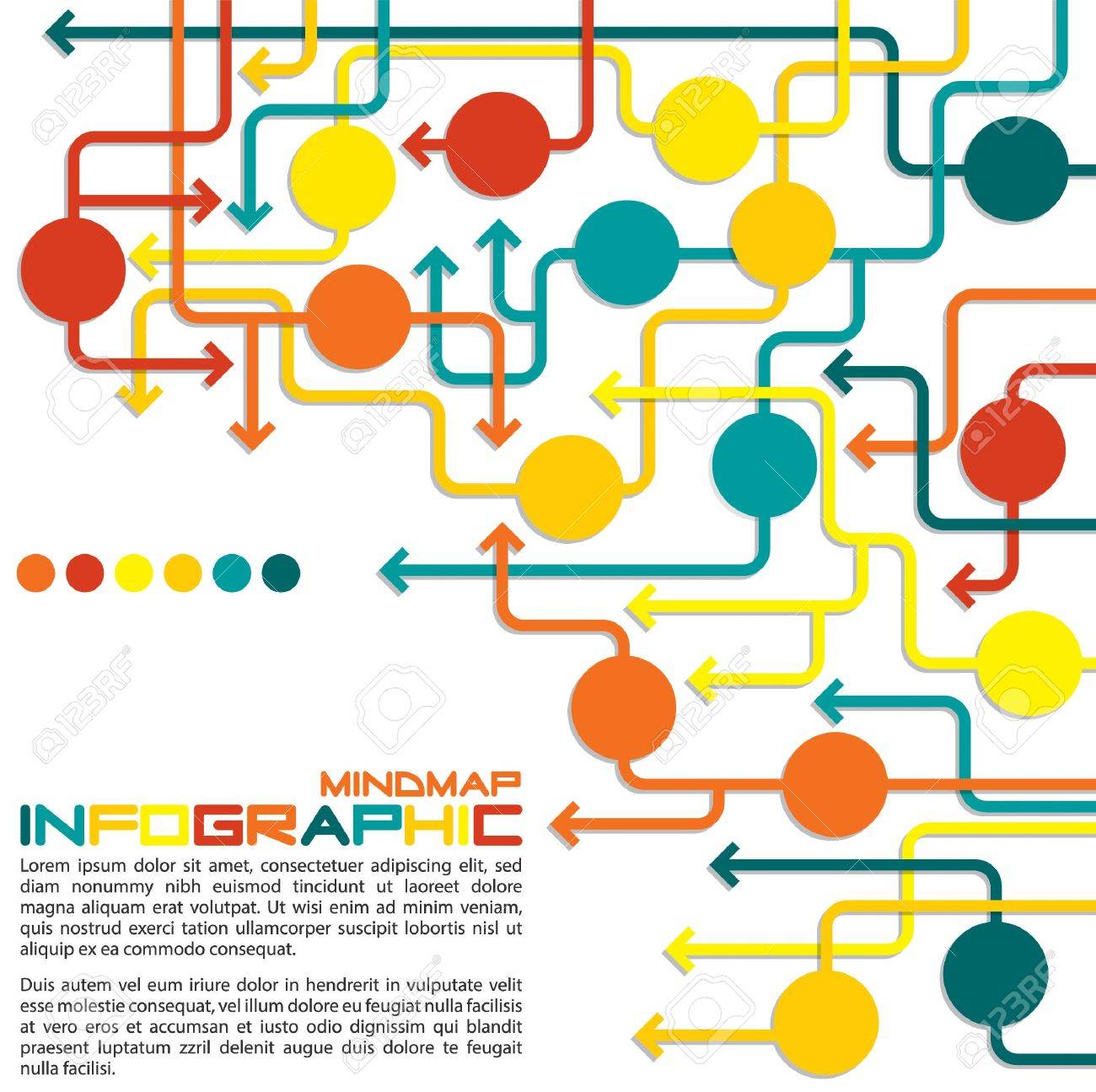maze of arrows info graphic mind map flowchart in vector format