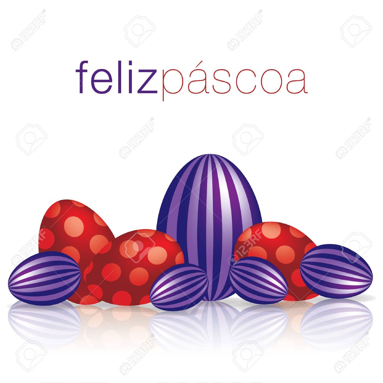Portuguese Happy Easter Egg With Reflection Card Royalty Free Cliparts Vectors And Stock Illustration Image