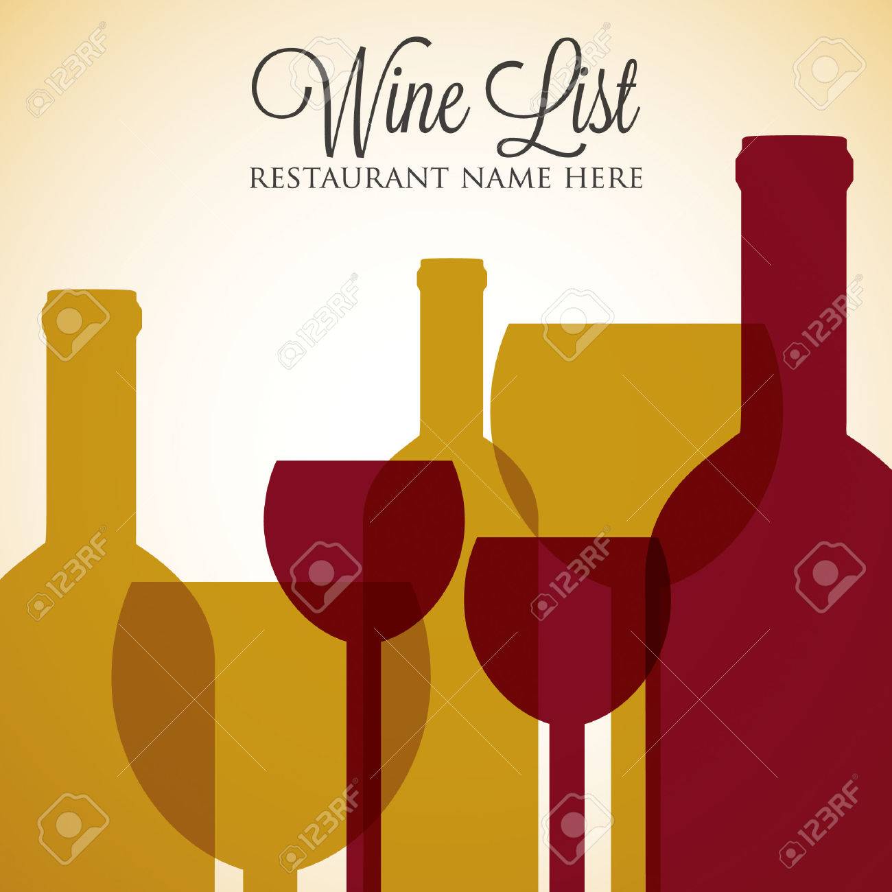 Red And White Wine List Menu Cover In Vector Format Royalty Free