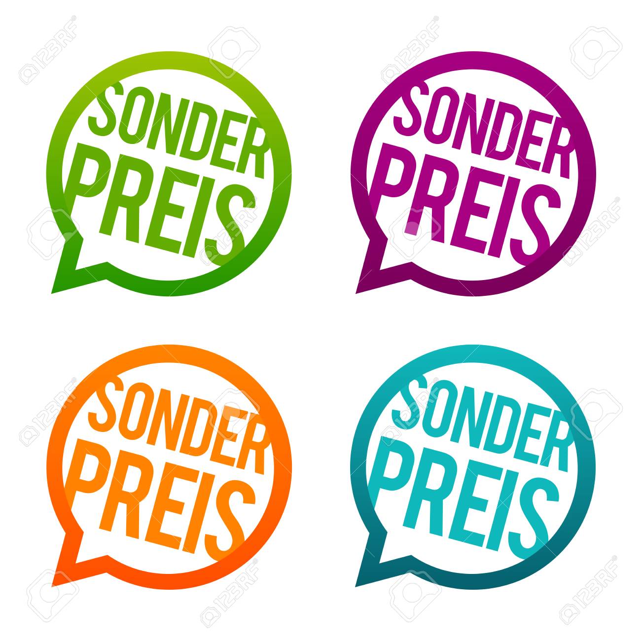 set of special price round buttons in german language ロイヤリティ