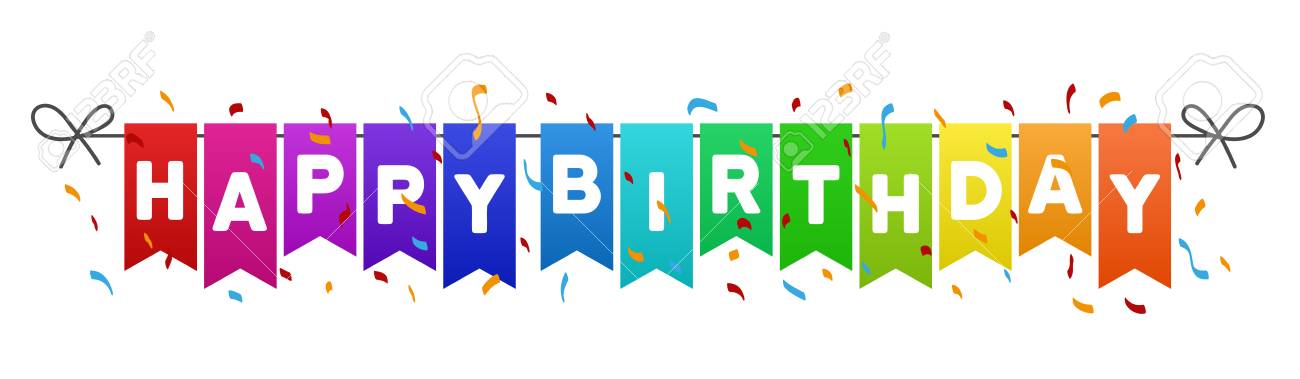 happy birthday flags banner royalty free cliparts vectors and birthday flags banners